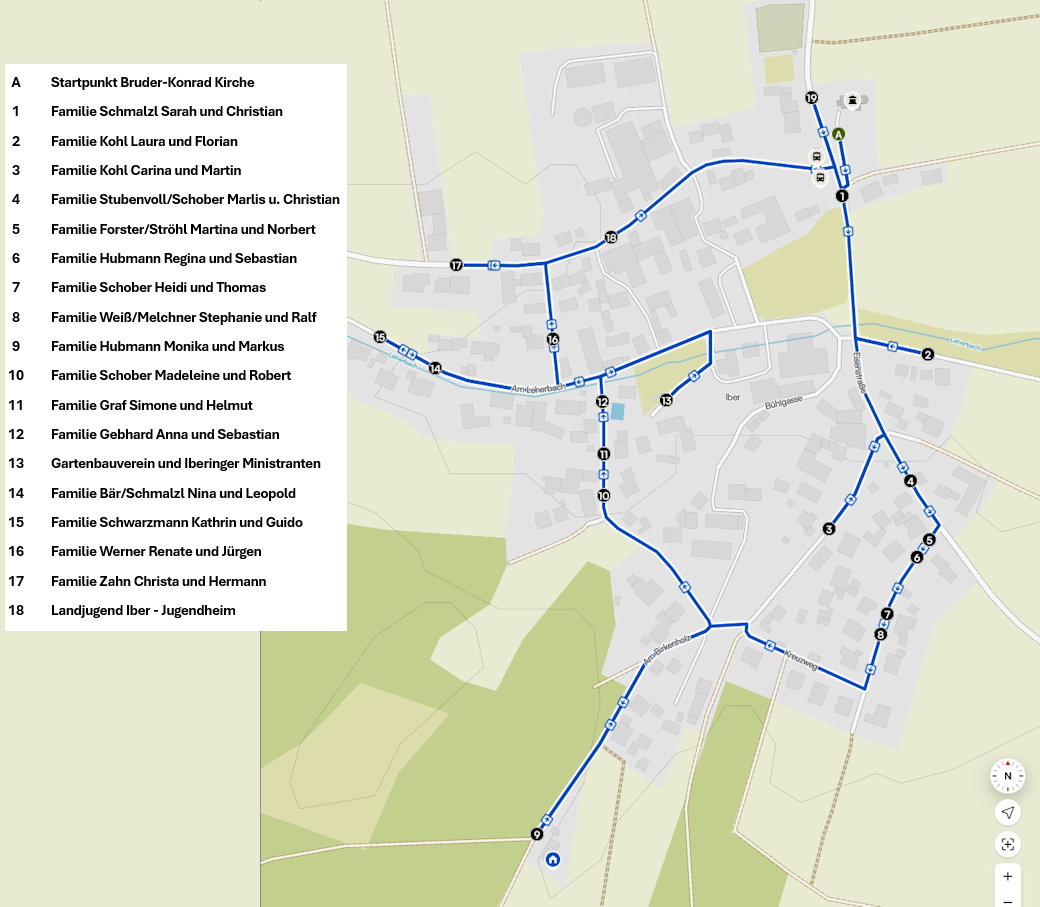 Karte Rundweg Iber leuchtet 2025